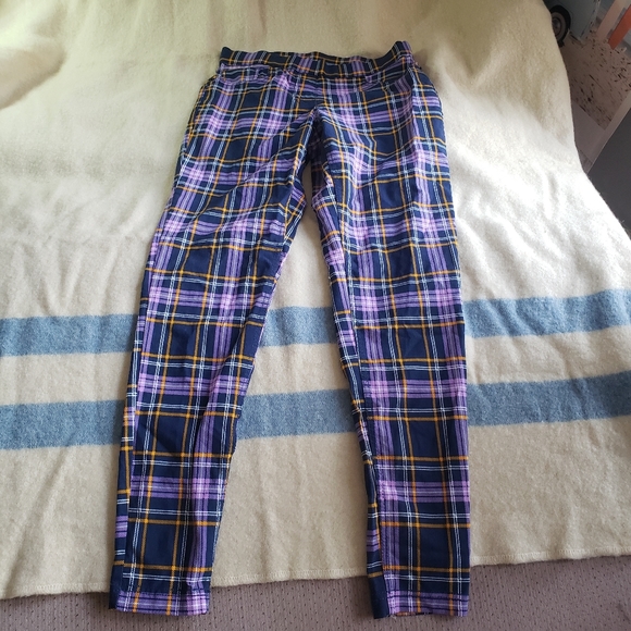 Pants - Purple plaid pants